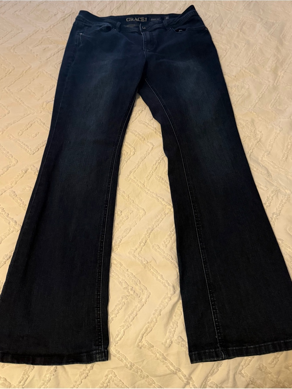 Grace Straight Leg Women's Jeans in Dark Blue